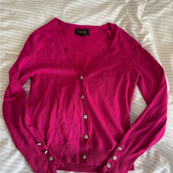 Truth Women's Pink and Green Cardigan Sweater Set - Picture 2 of 6